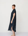 ZEUS SQ PRINTED DRESS NAVY