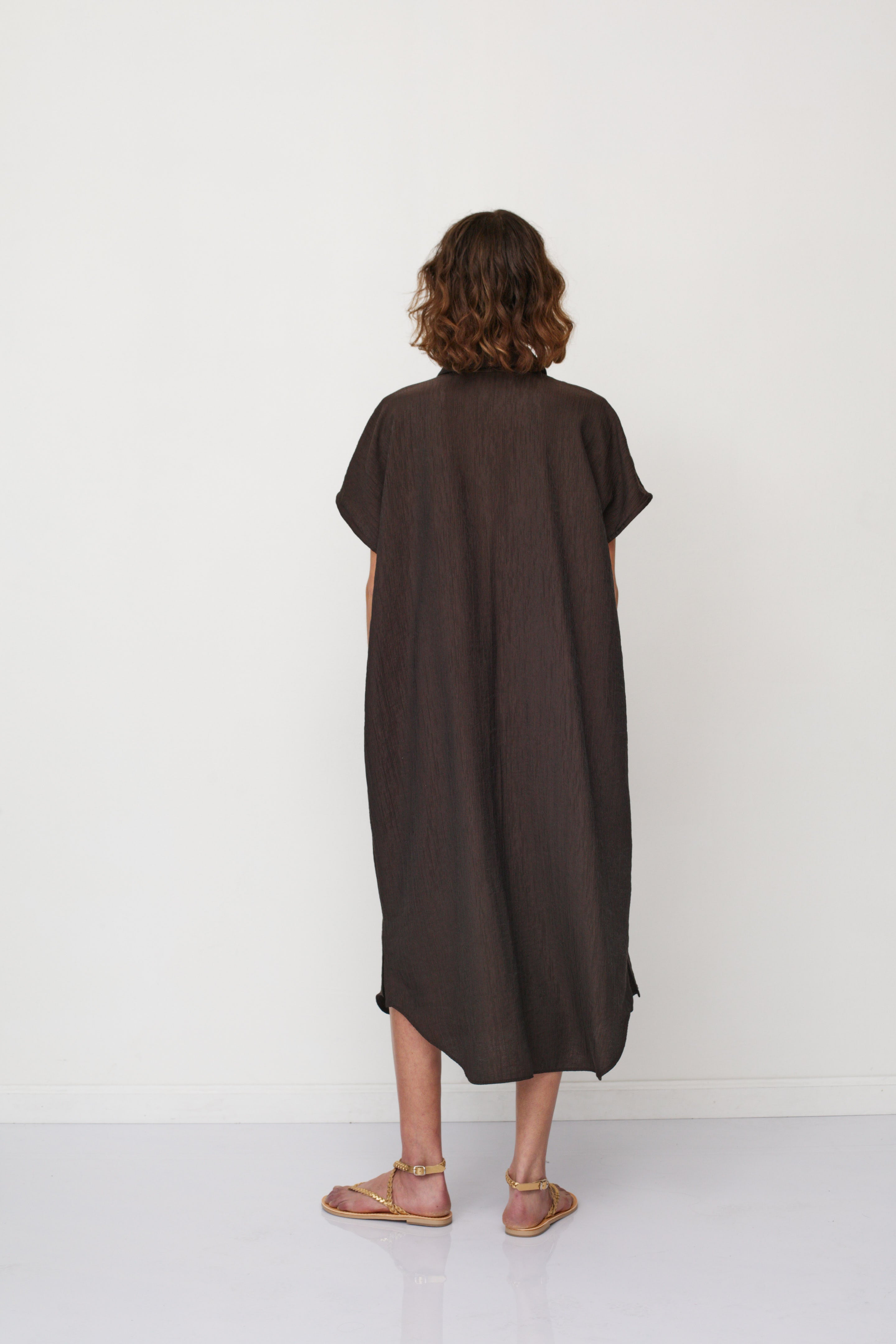 ZEUS SQ DRESS BROWN