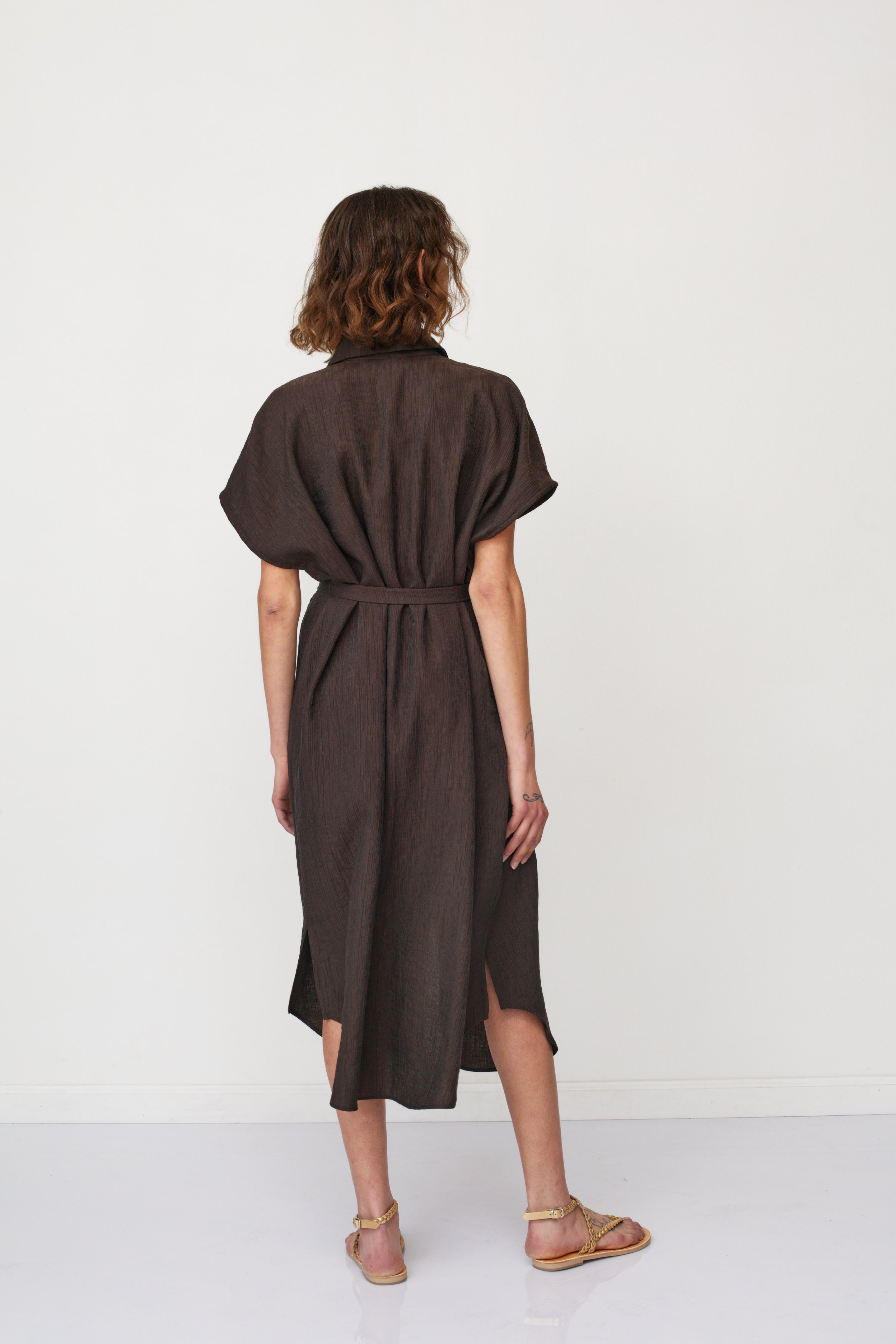 ZEUS SQ DRESS BROWN