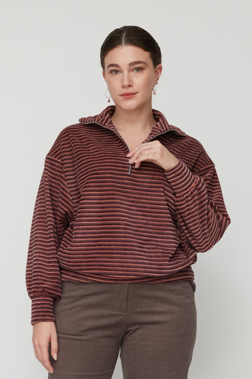 RABBIT POLO TOP BORDEAUX