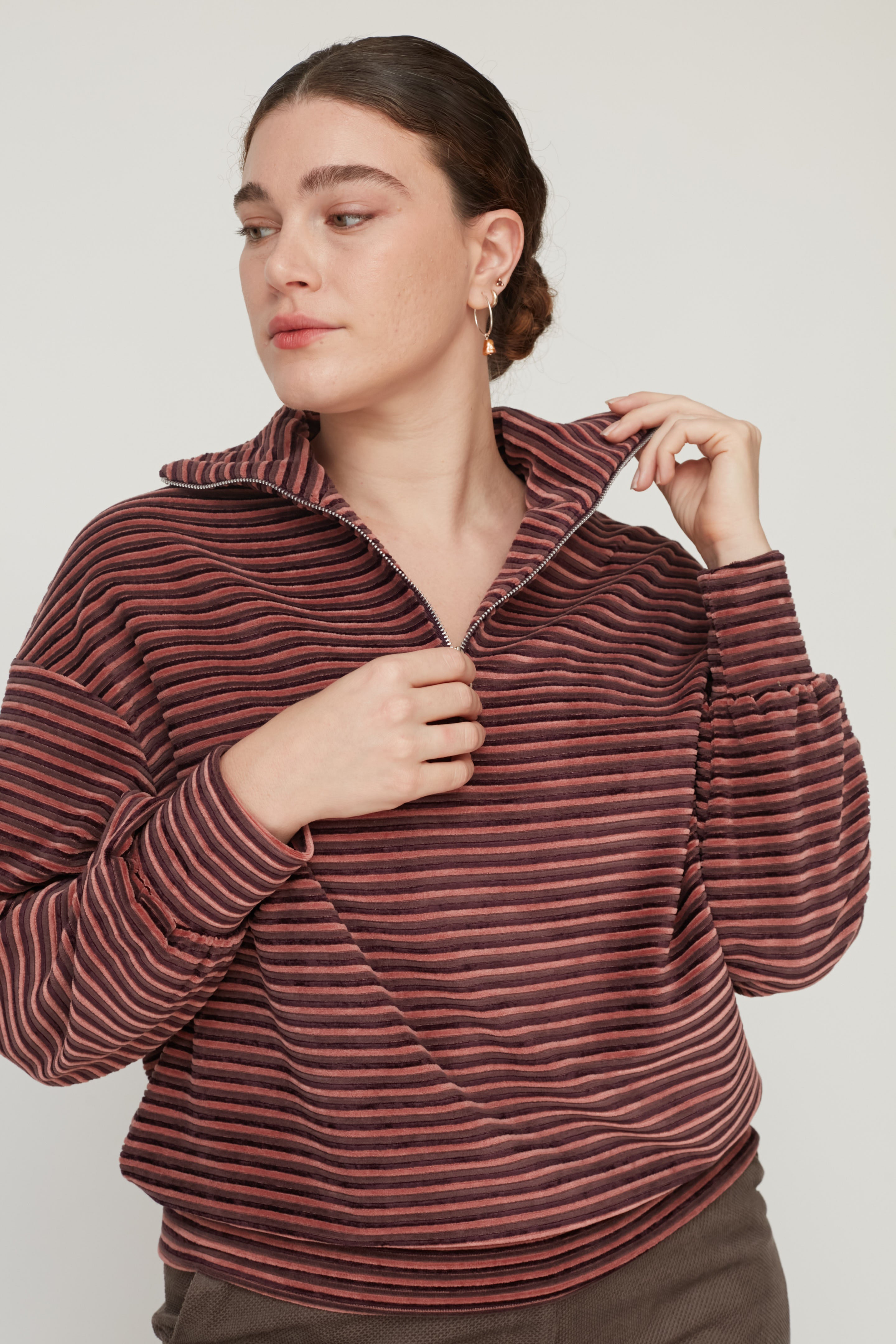 RABBIT POLO TOP BORDEAUX