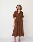 AURA DRESS BROWN