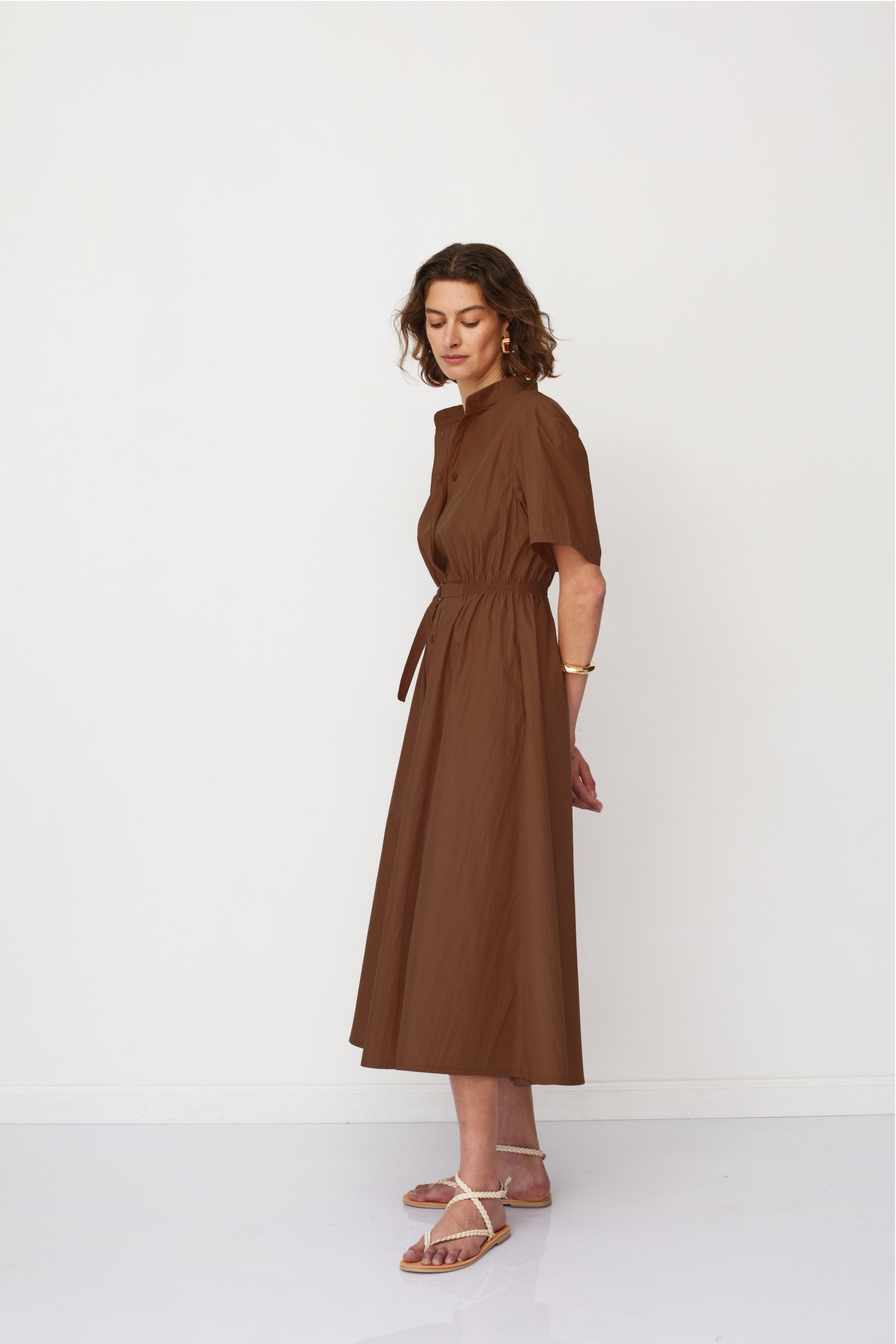 AURA DRESS BROWN