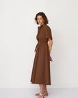 AURA DRESS BROWN