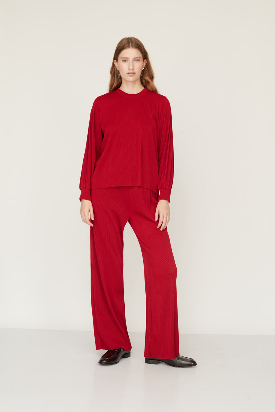 DEAR PLEATED TOP RED