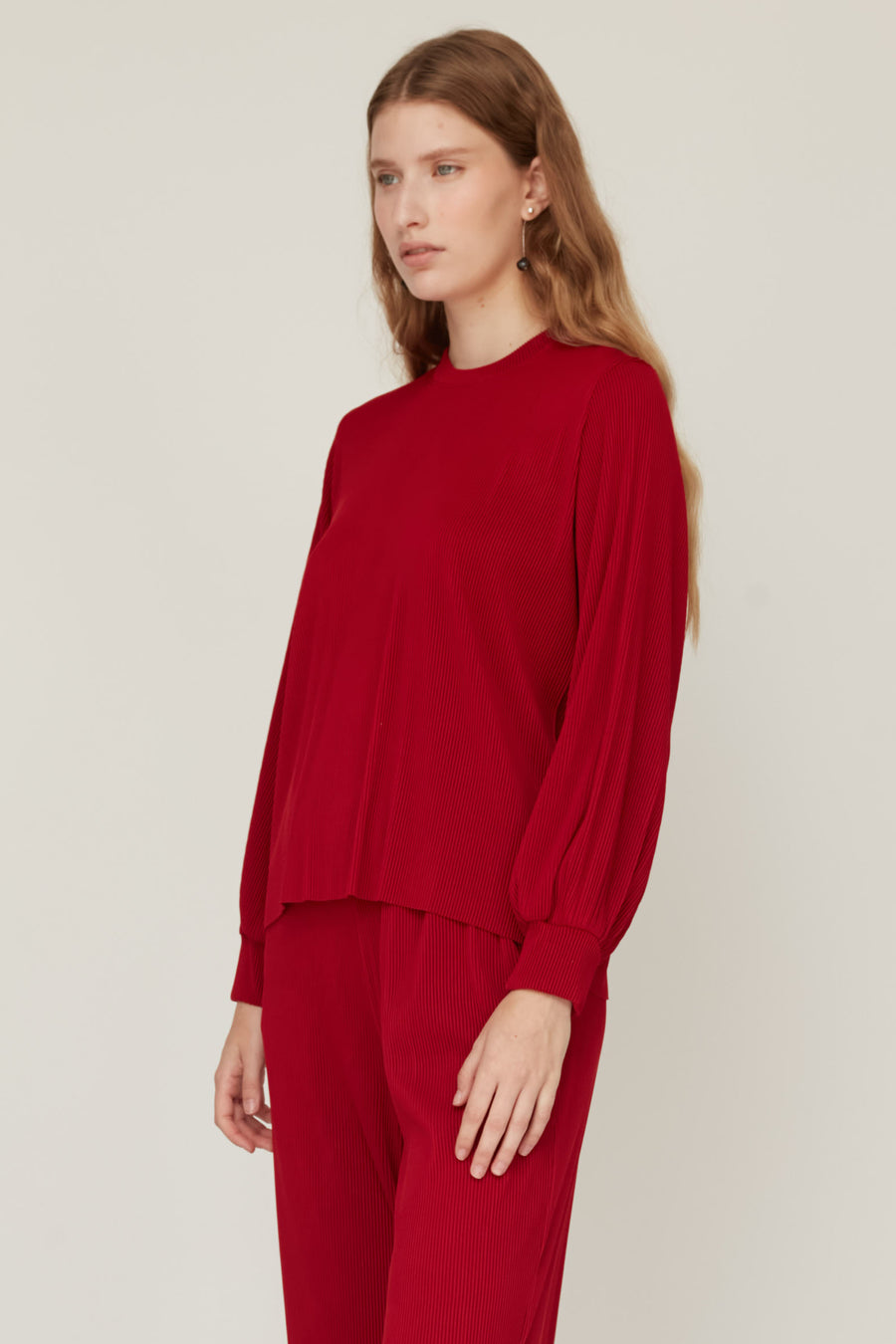 DEAR PLEATED TOP RED