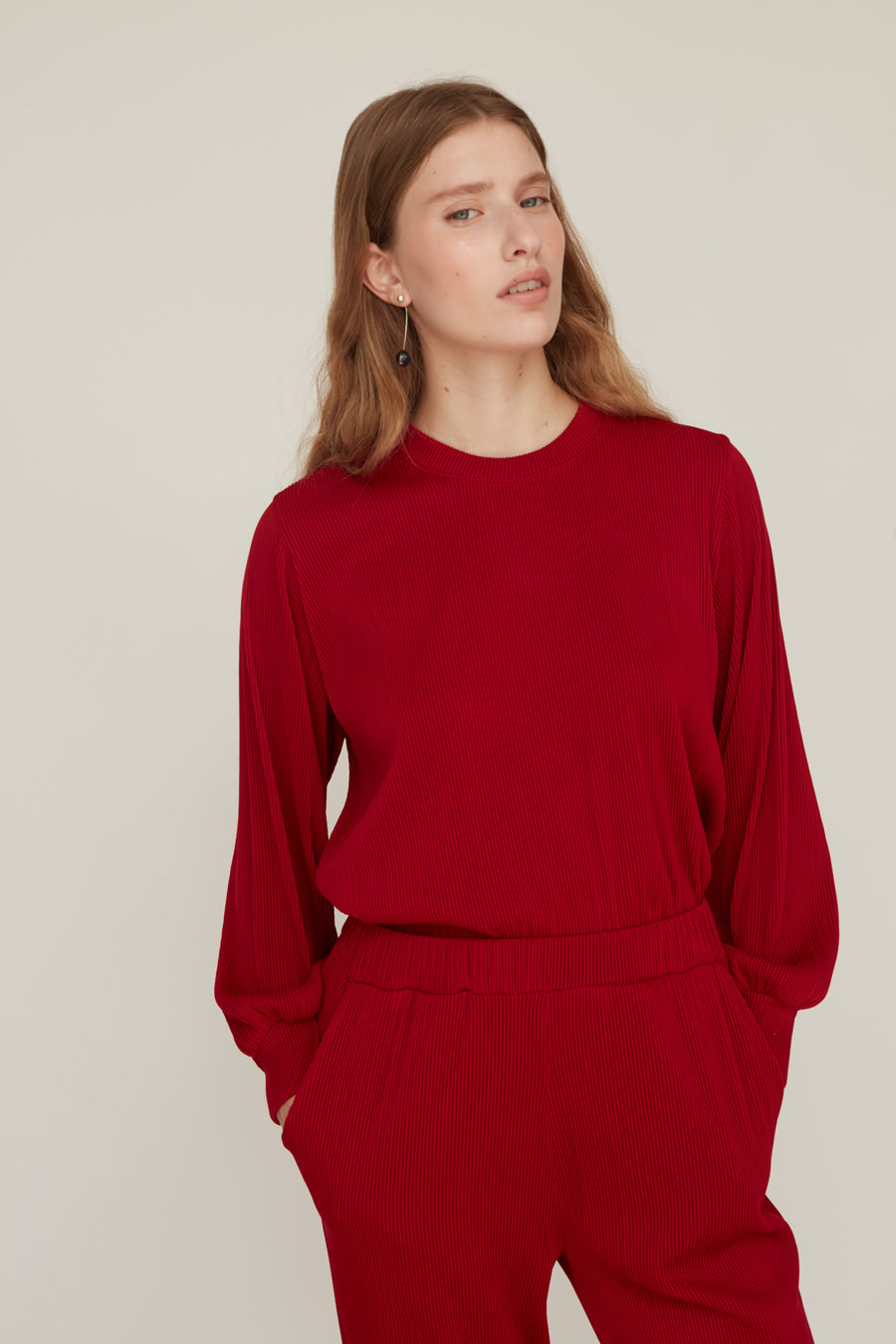 DEAR PLEATED PANTS RED