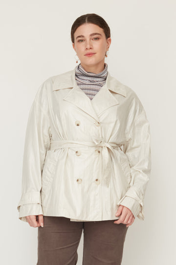 מעיל טרנץ׳ MACHINE שמנת