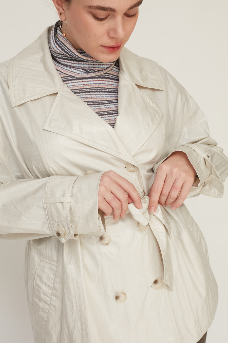 MACHINE TRENCH COAT CREAM