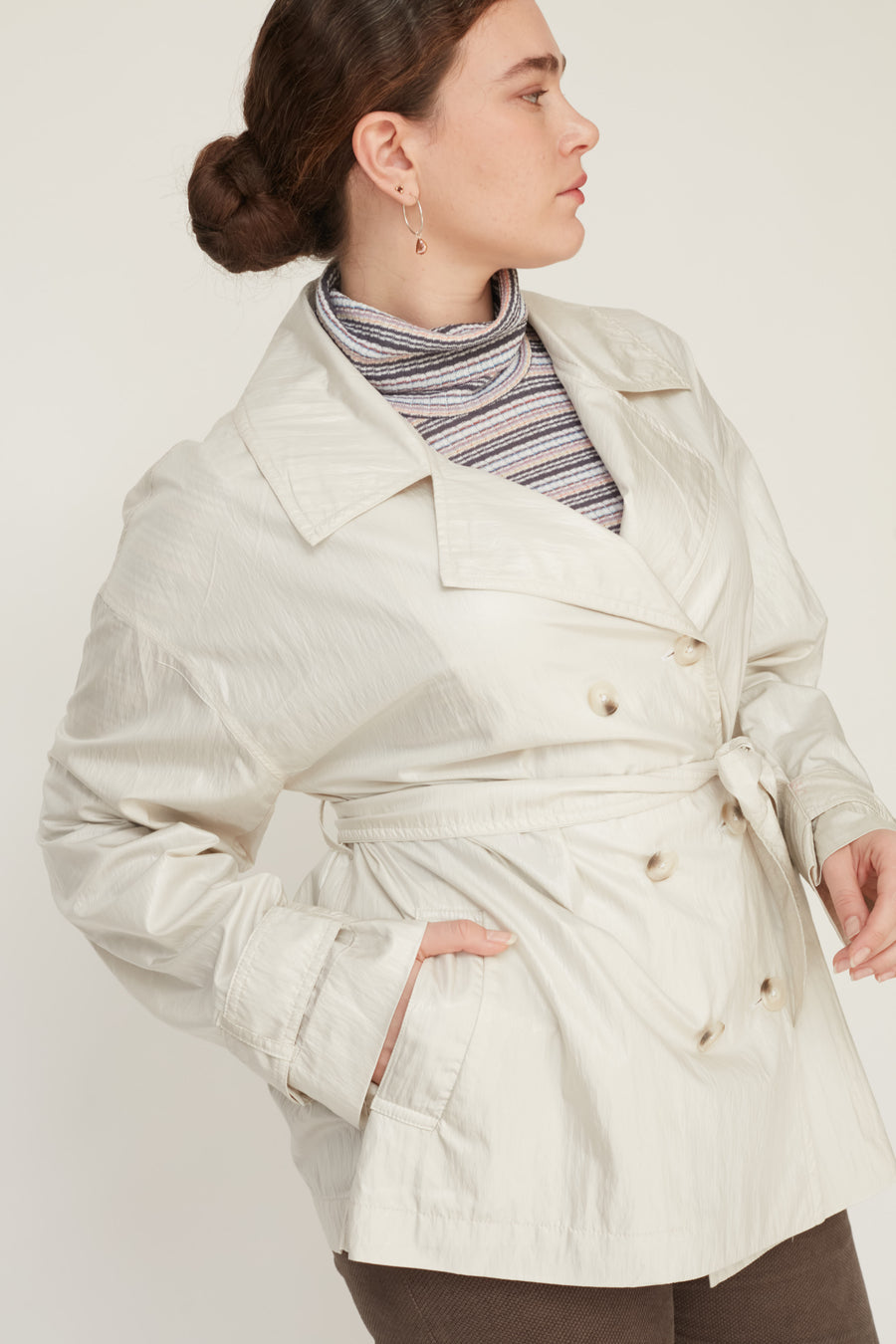 MACHINE TRENCH COAT CREAM