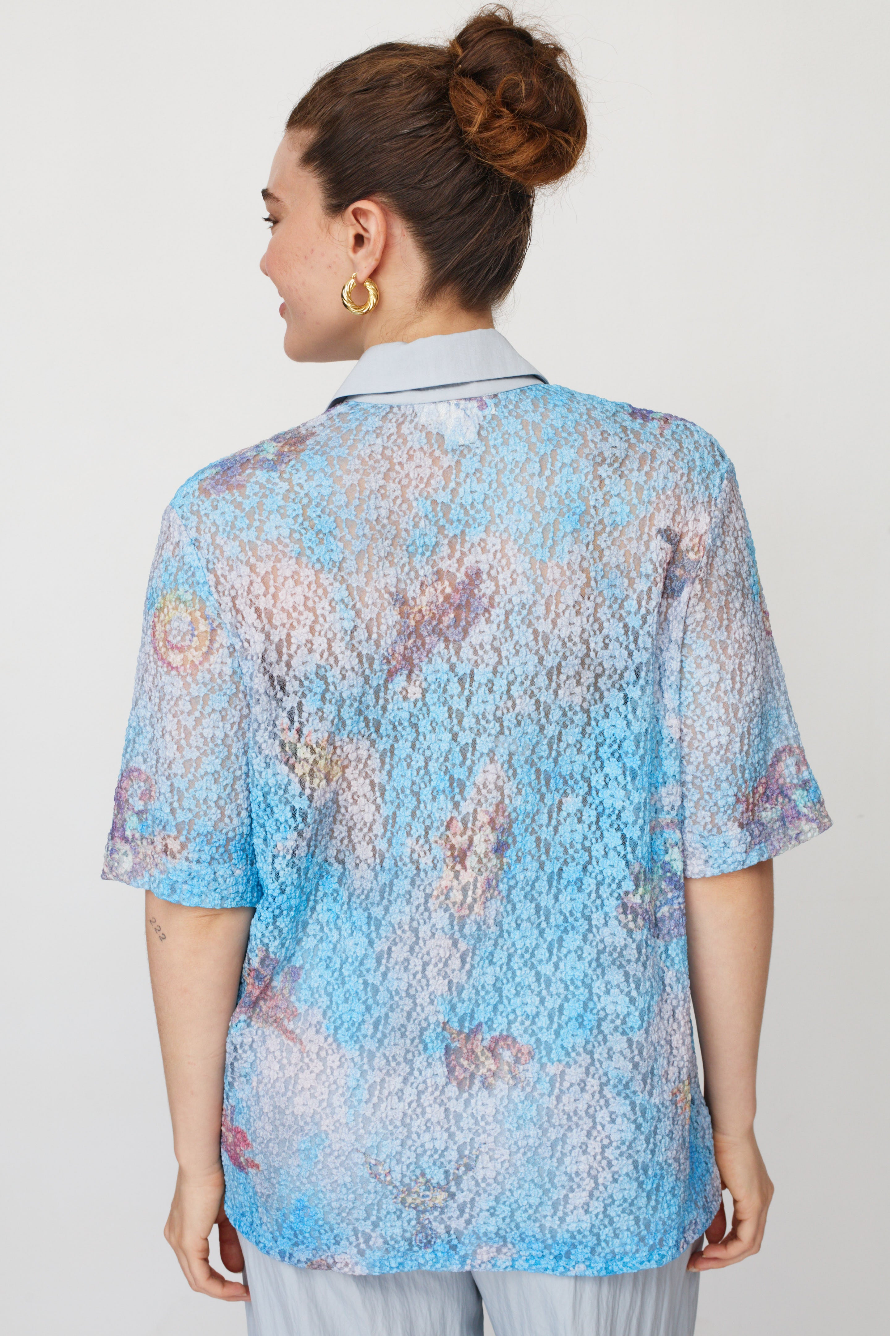 OLYMPIA LACE SHIRT LIGHT BLUE
