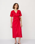 IRIS WARP DRESS RED