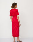 IRIS WARP DRESS RED