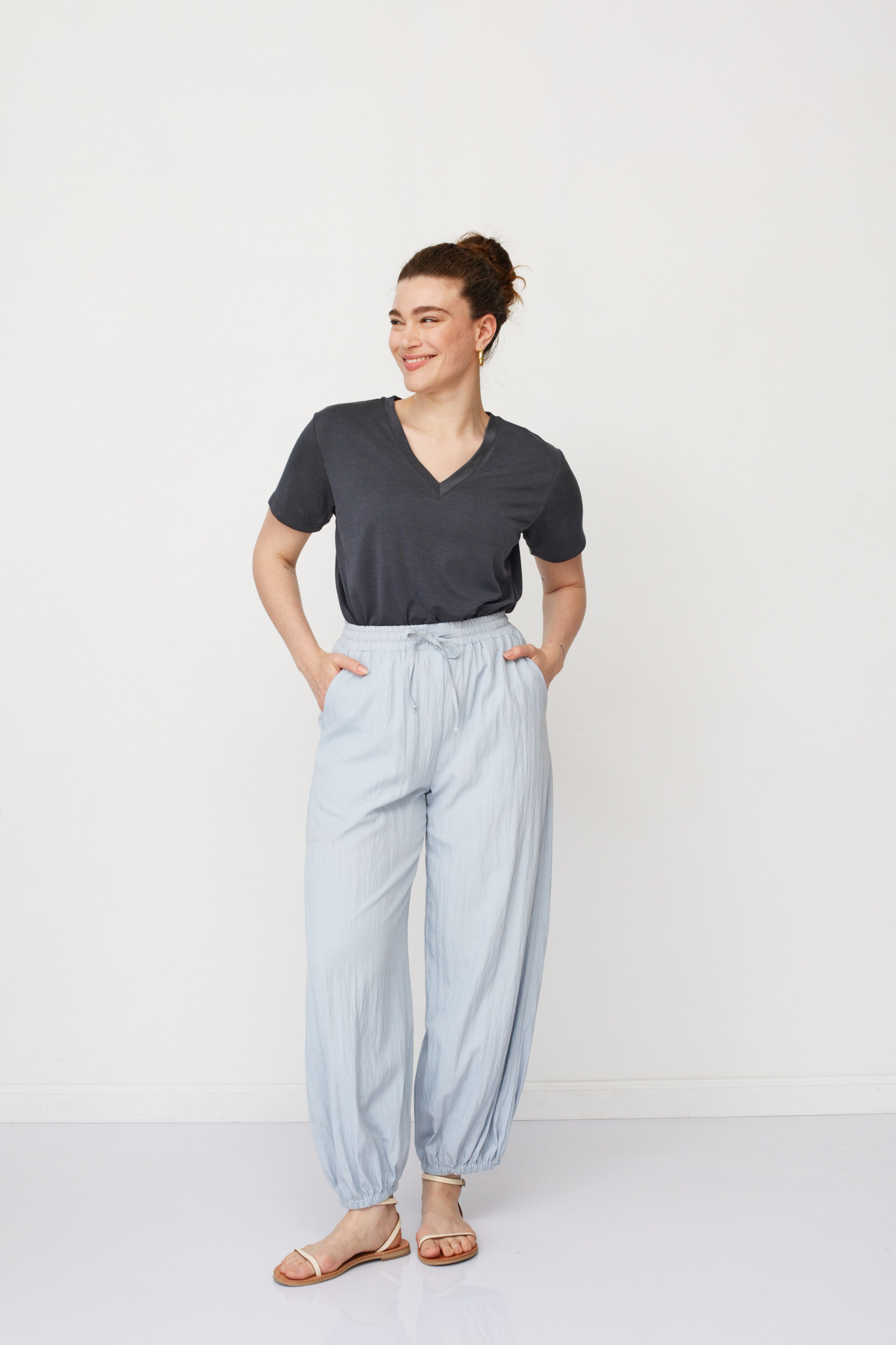 ADAM WOVEN PANTS LIGHT BLUE