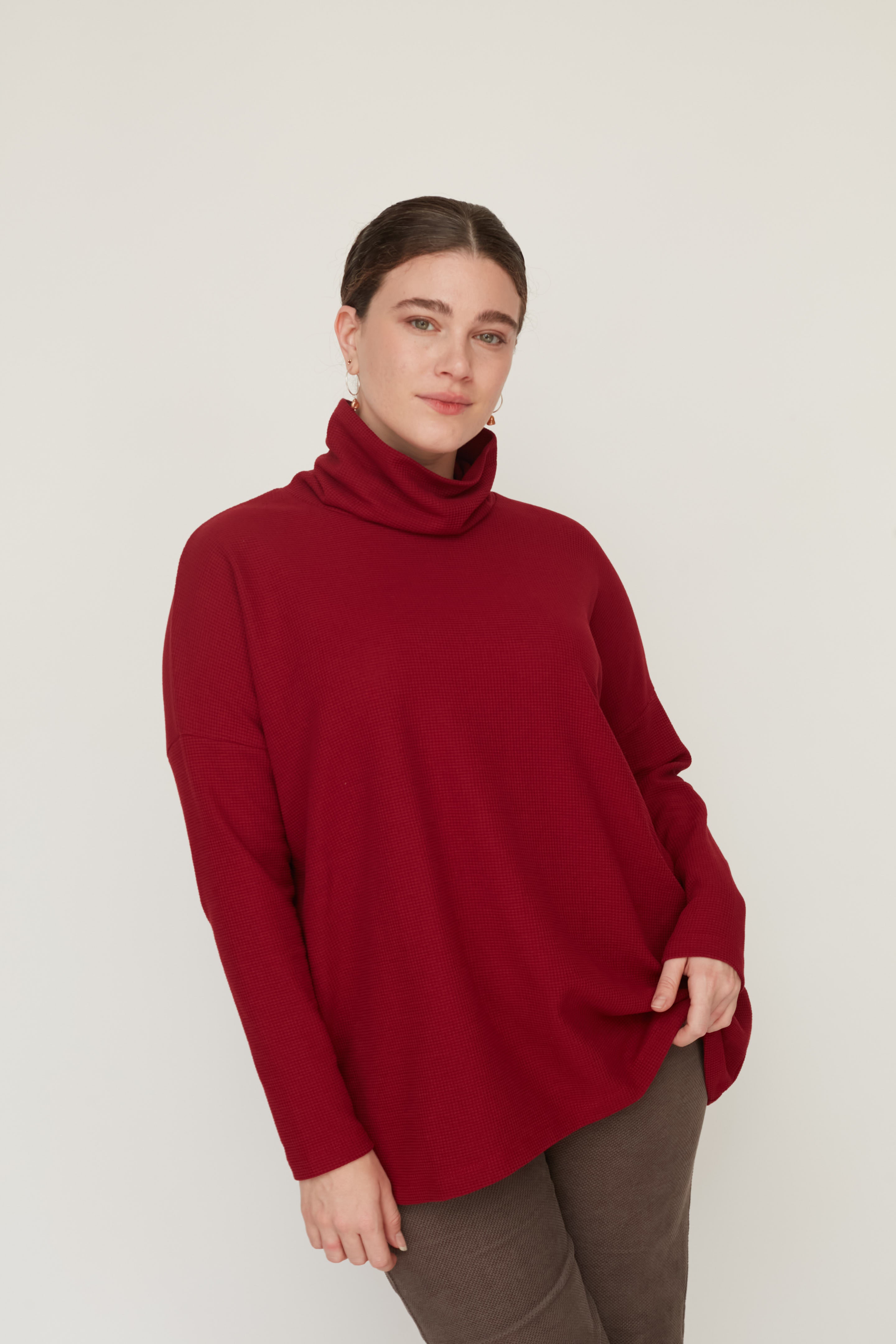 LOOSE SQ TOP BORDEAUX