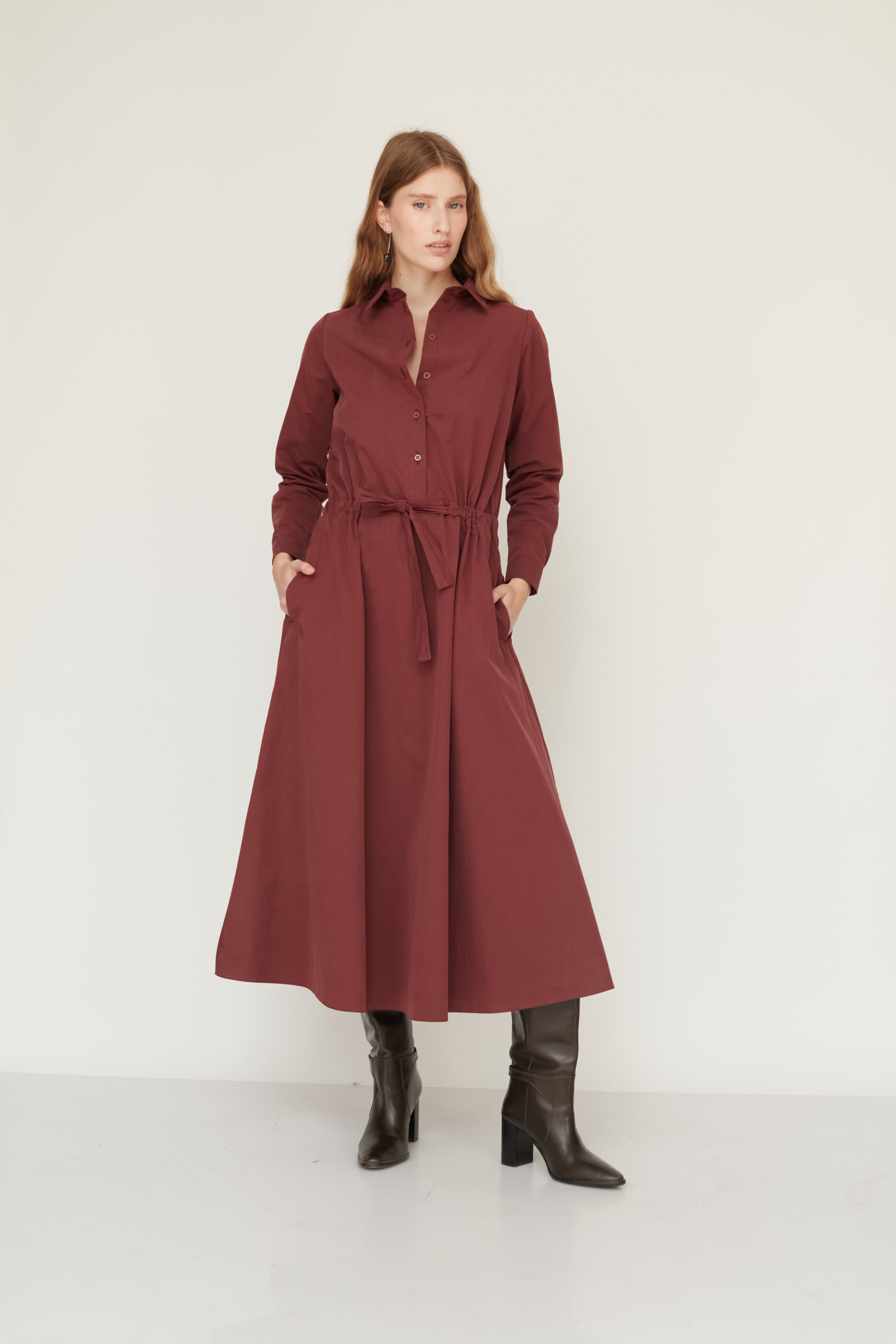JENNY DRESS BORDEAUX