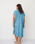 ZEUS SQ PRINTED DRESS LIGHT BLUE