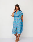 ZEUS SQ PRINTED DRESS LIGHT BLUE