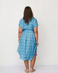 ZEUS SQ PRINTED DRESS LIGHT BLUE