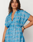 ZEUS SQ PRINTED DRESS LIGHT BLUE