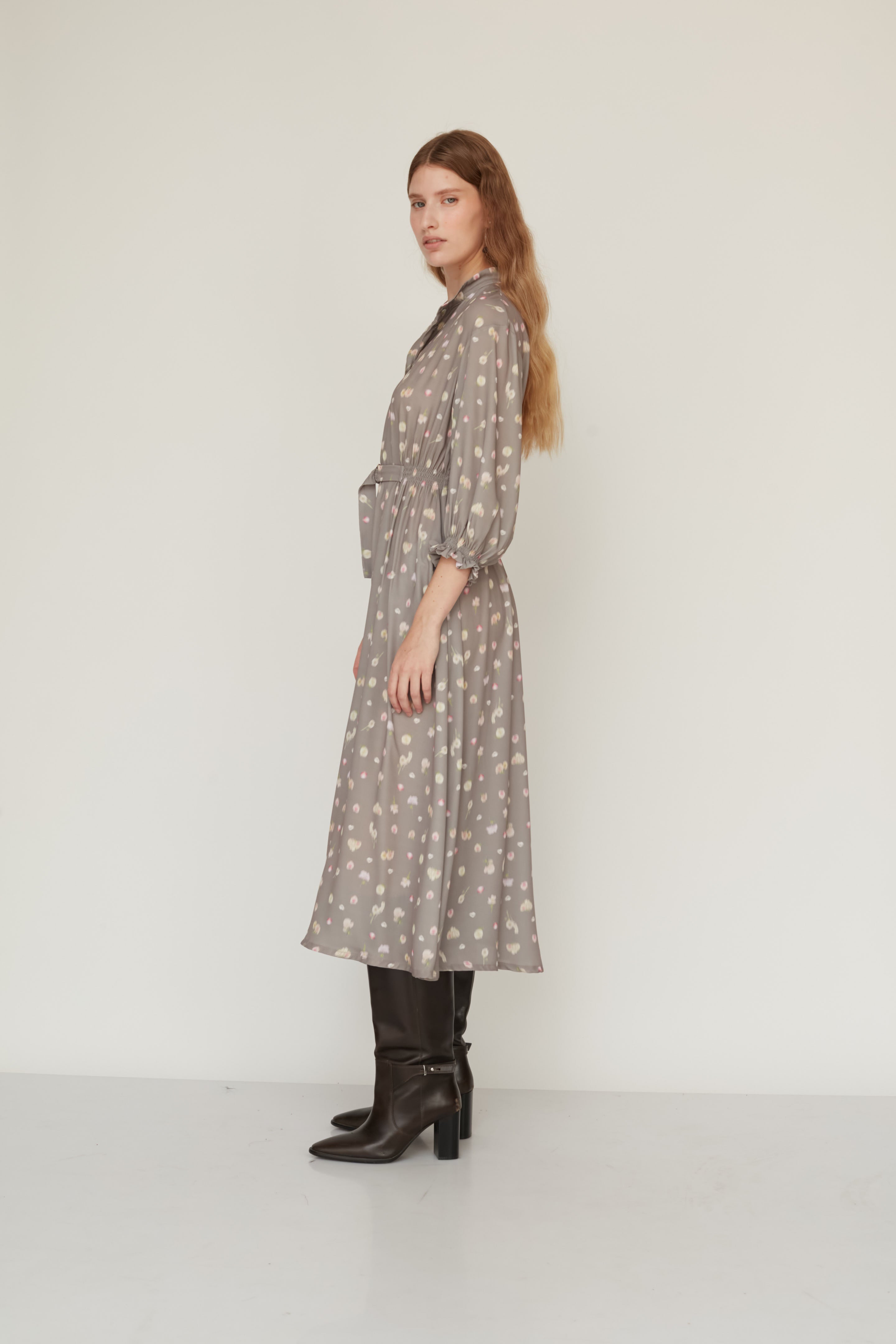 AURORA PRINTED DRESS GREY