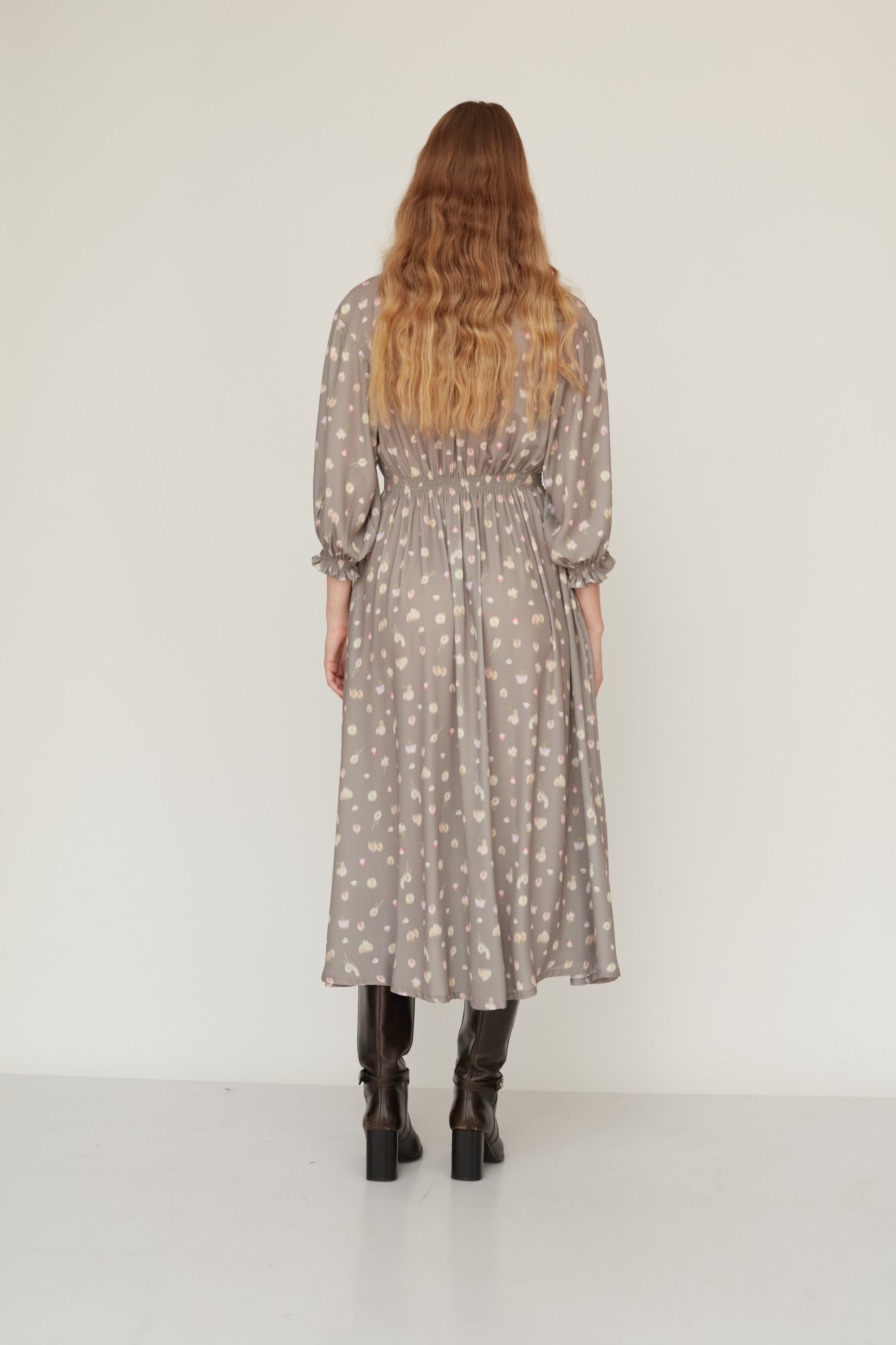 AURORA PRINTED DRESS GREY