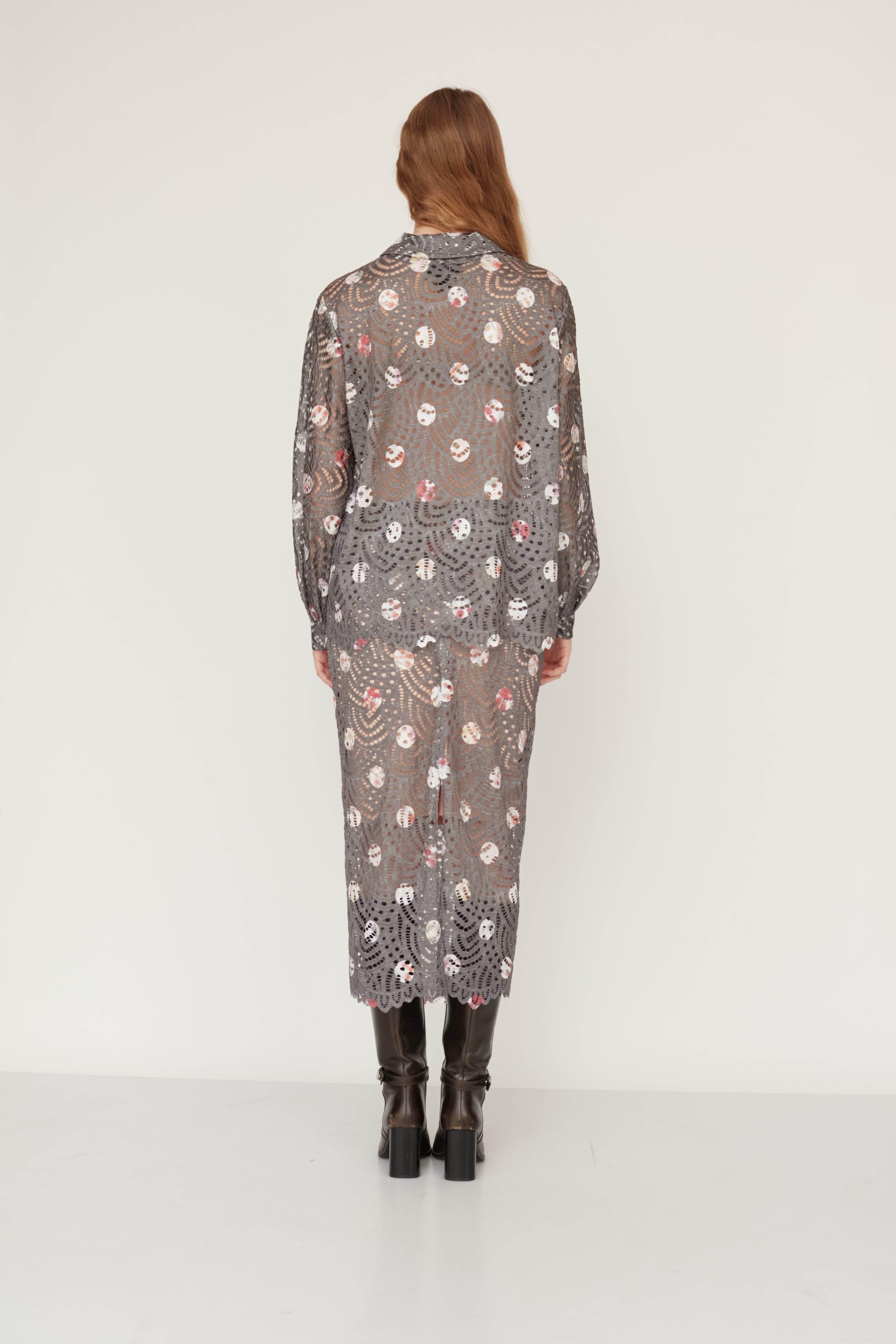 CRUELLA  LACE BLOUSE TAUPE