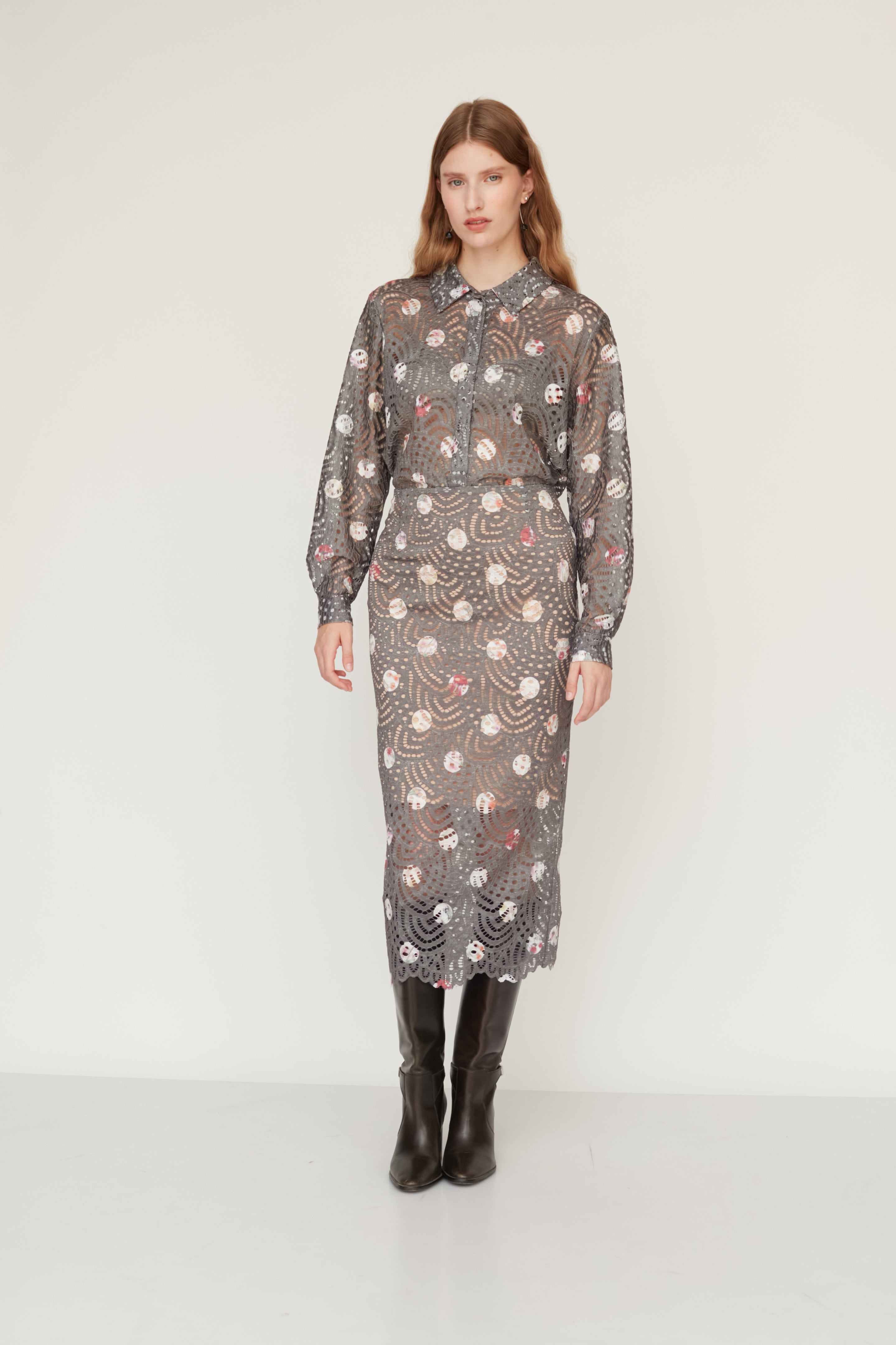 CRUELLA LACE SKIRT TAUPE - MADE TO ORDER