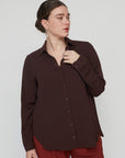 GOODIE BLOUSE DARK BROWN