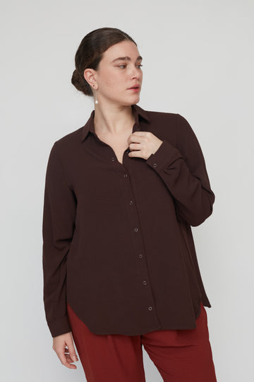 GOODIE BLOUSE DARK BROWN