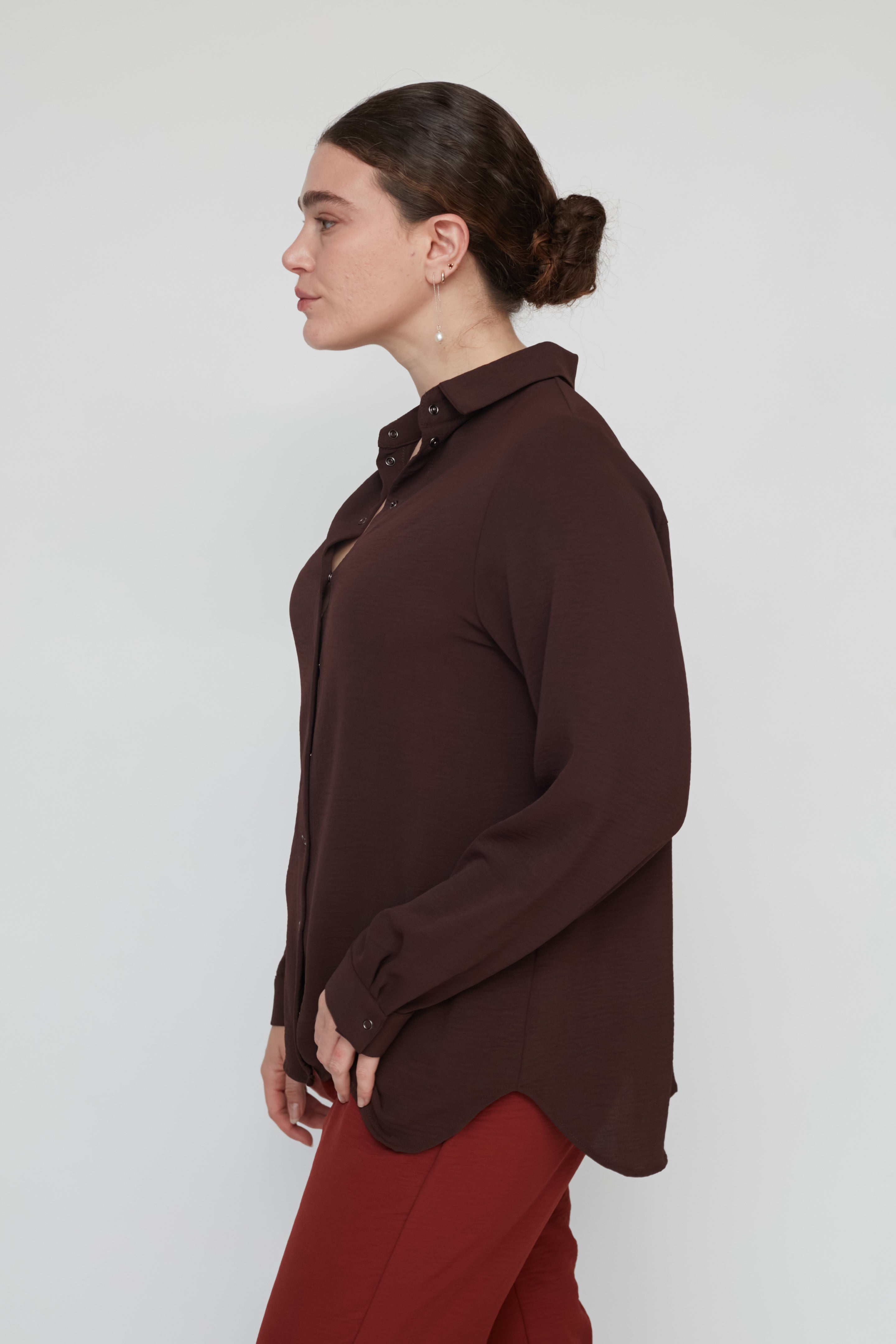 GOODIE BLOUSE DARK BROWN