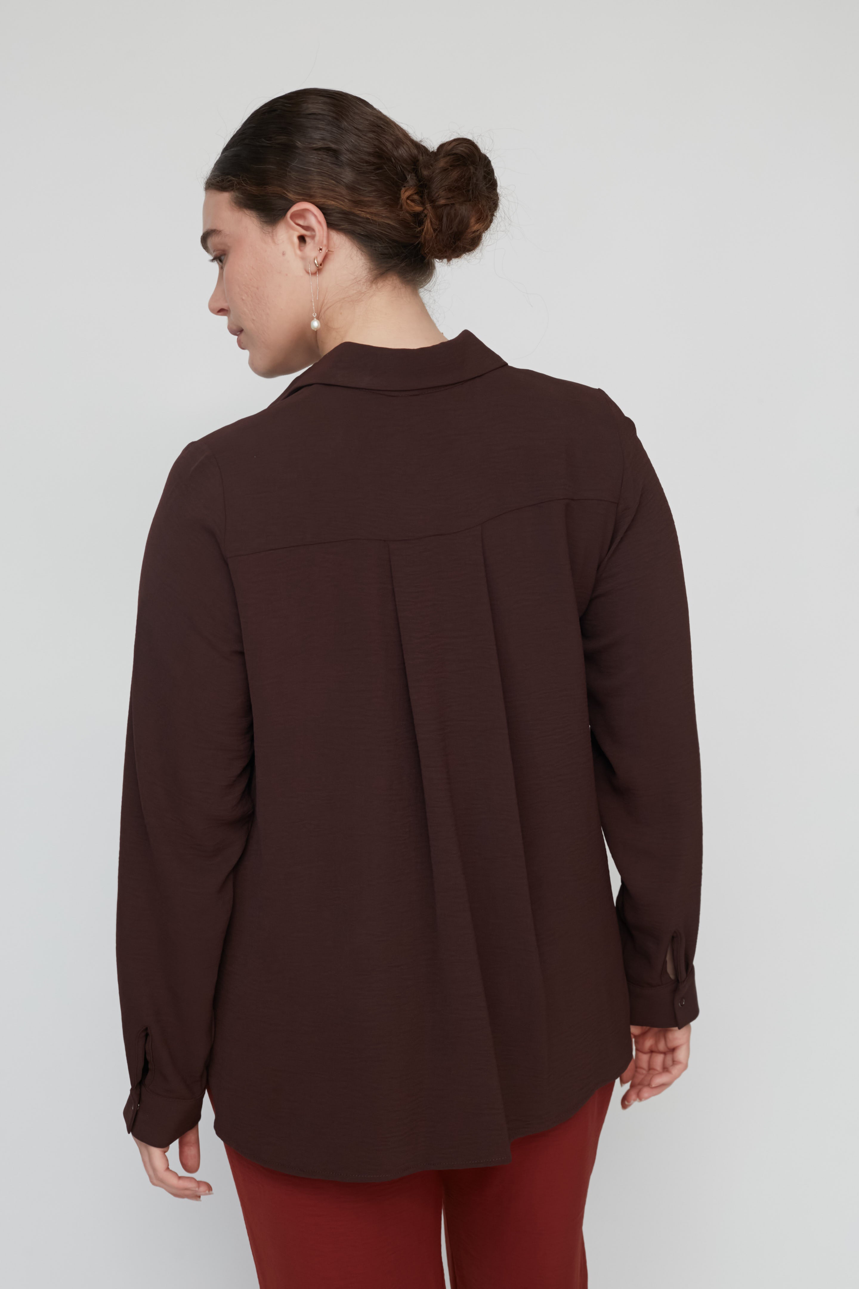 GOODIE BLOUSE DARK BROWN