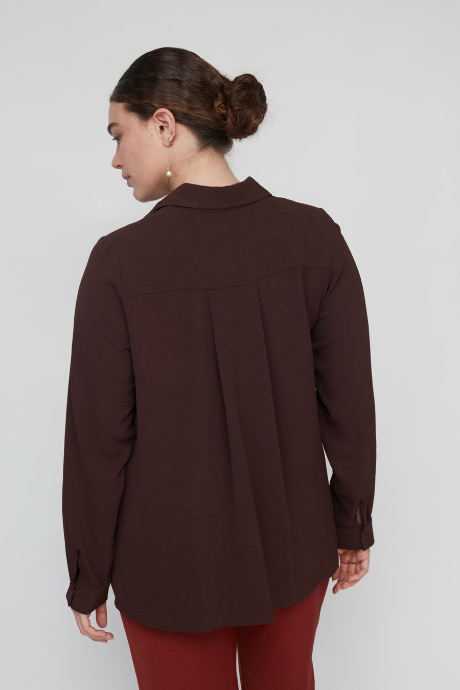 GOODIE BLOUSE DARK BROWN