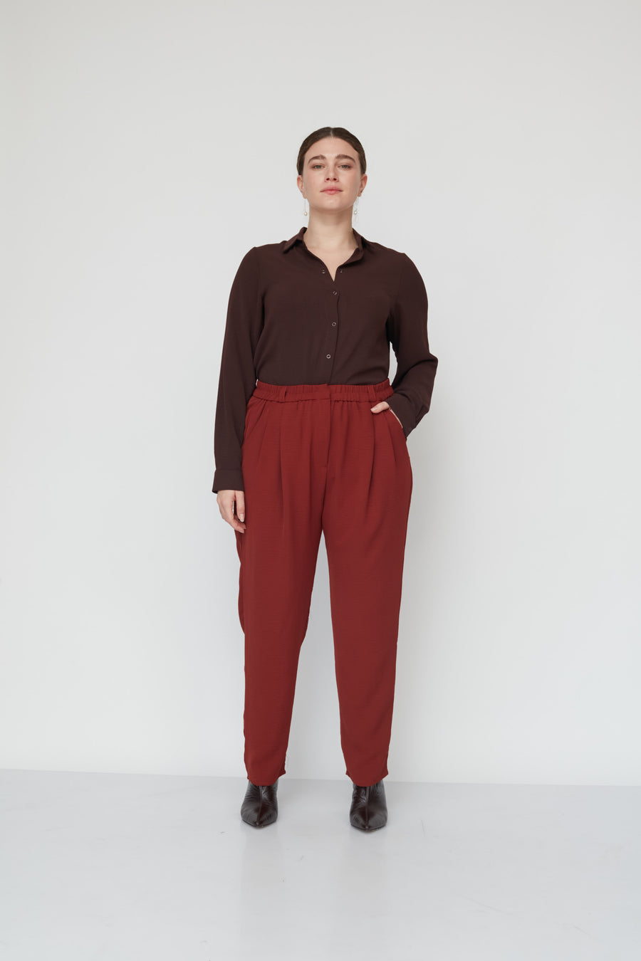 GOODIE BLOUSE DARK BROWN