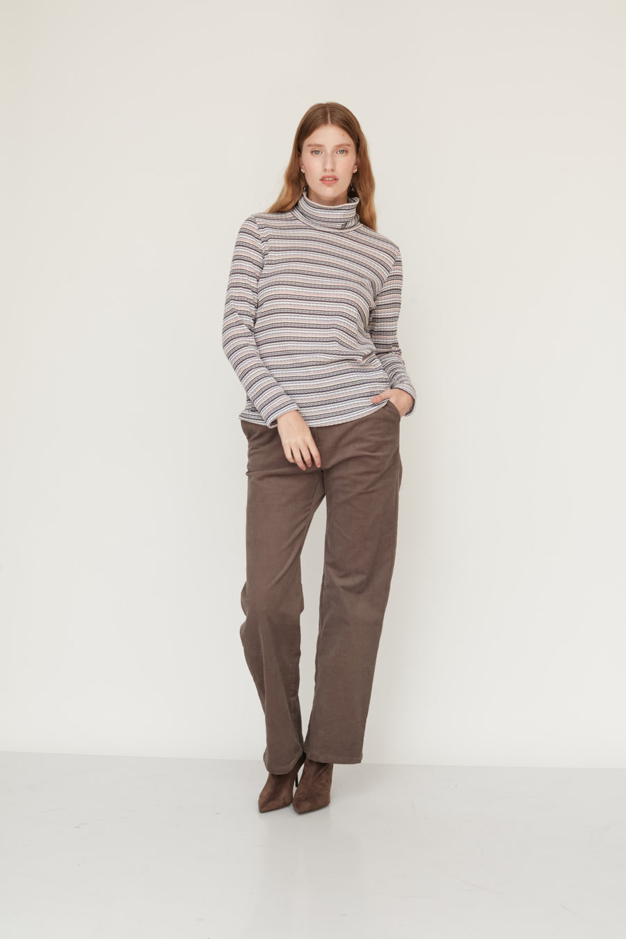 KING STRIPS TOP GREY