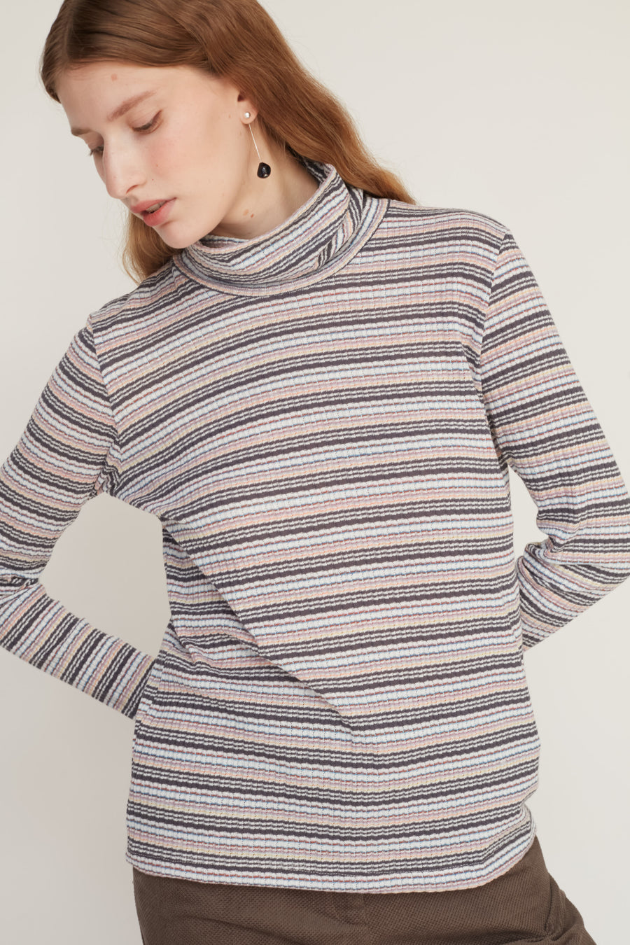 KING STRIPS TOP GREY