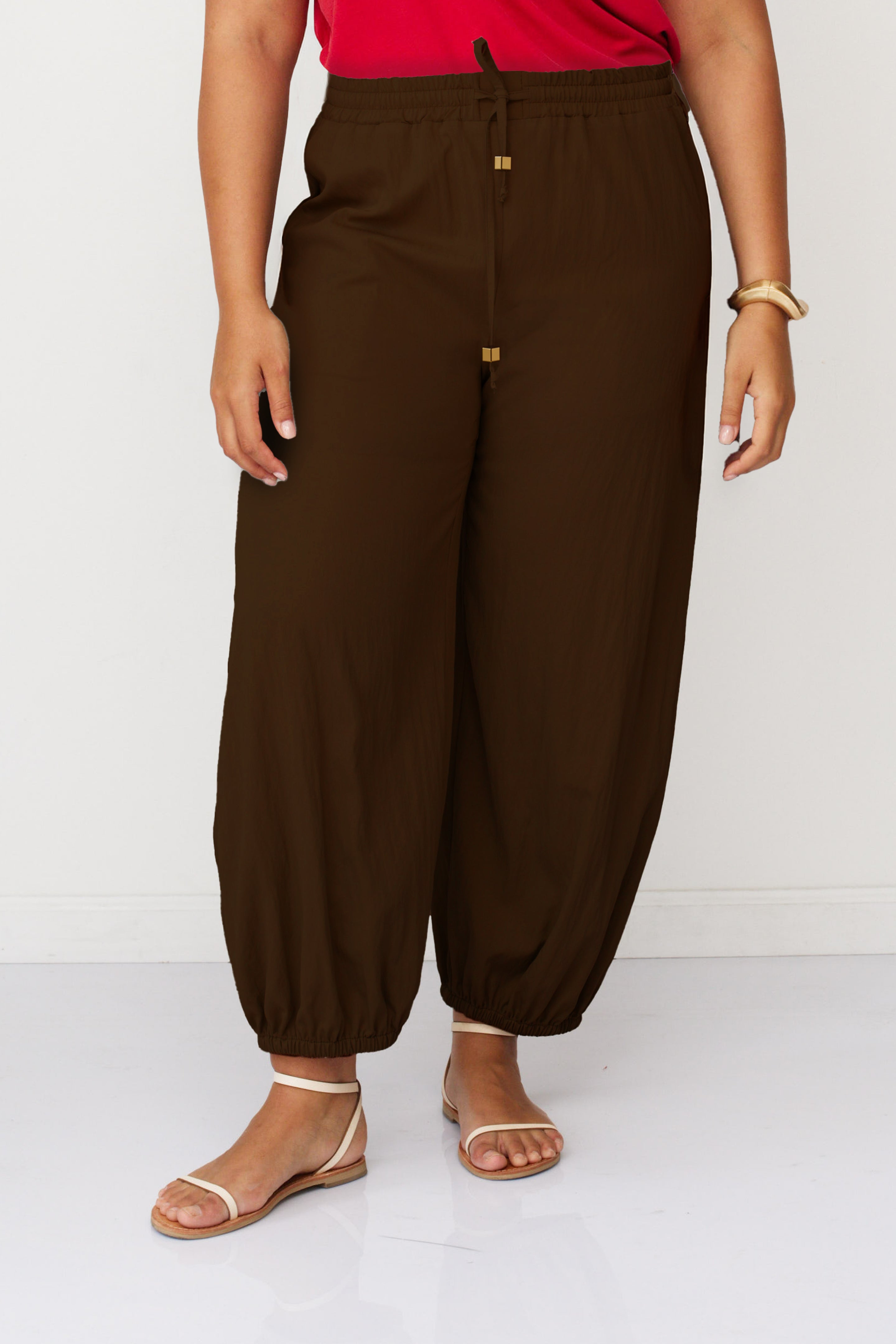 ADAM WOVEN PANTS DARK BROWN