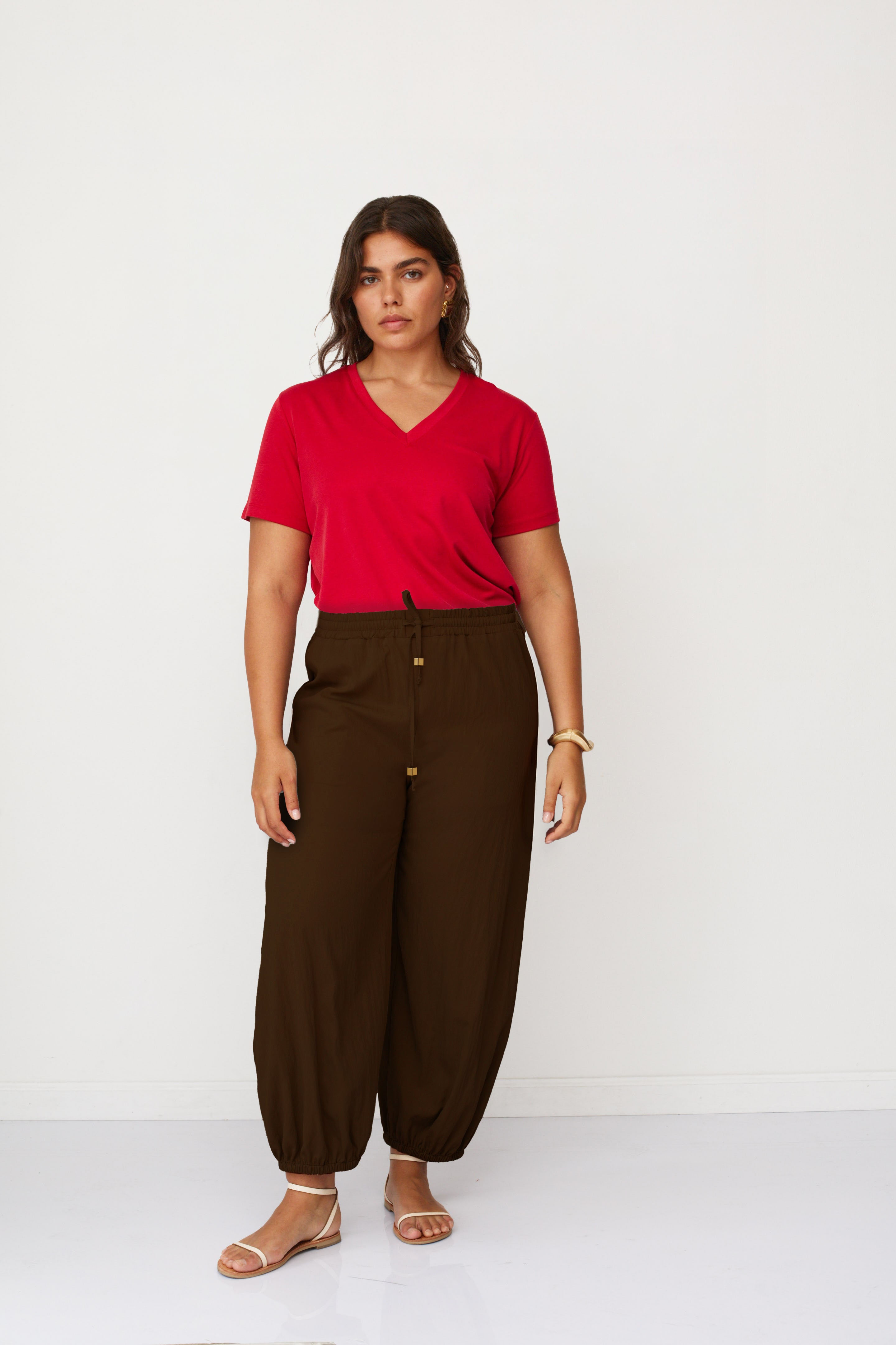 ADAM WOVEN PANTS DARK BROWN