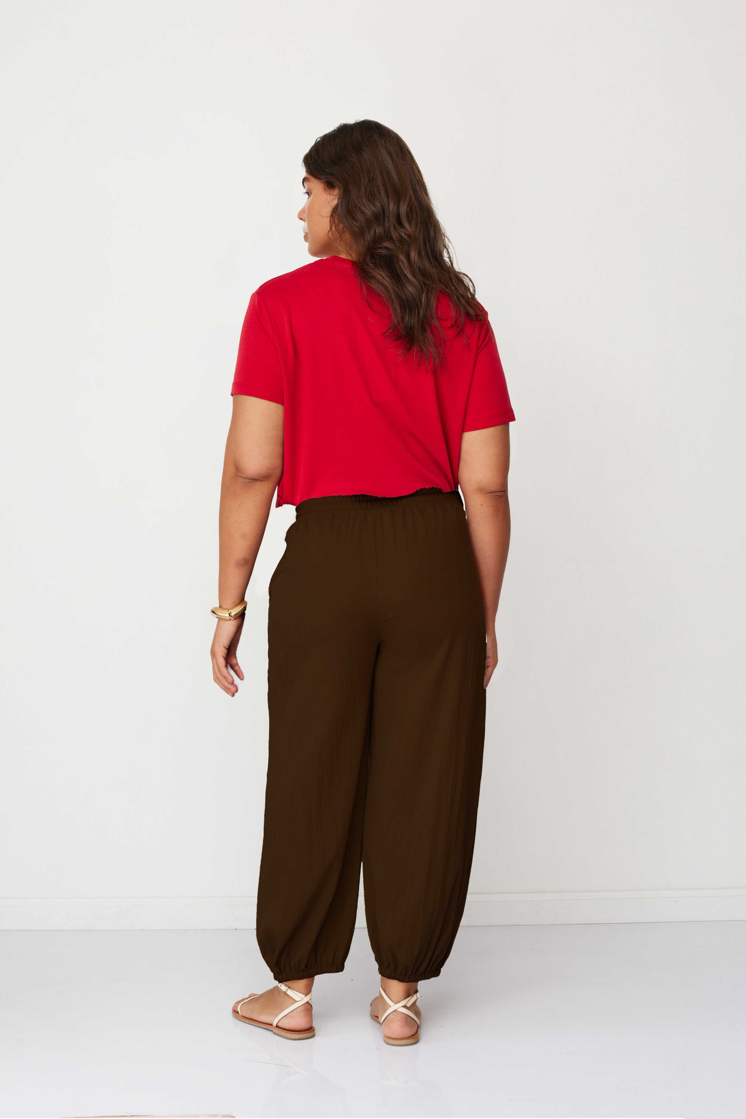 ADAM WOVEN PANTS DARK BROWN