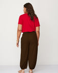 ADAM WOVEN PANTS DARK BROWN