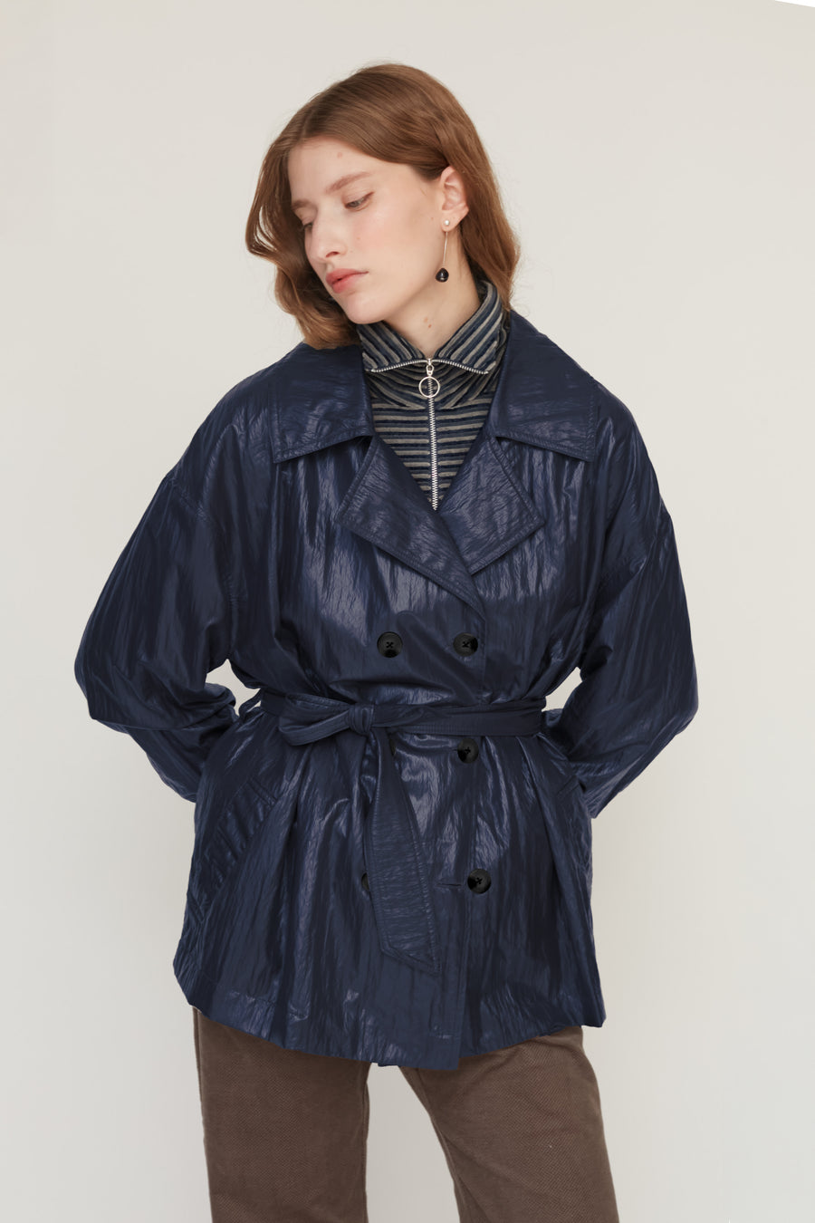 MACHINE TRENCH COAT NAVY
