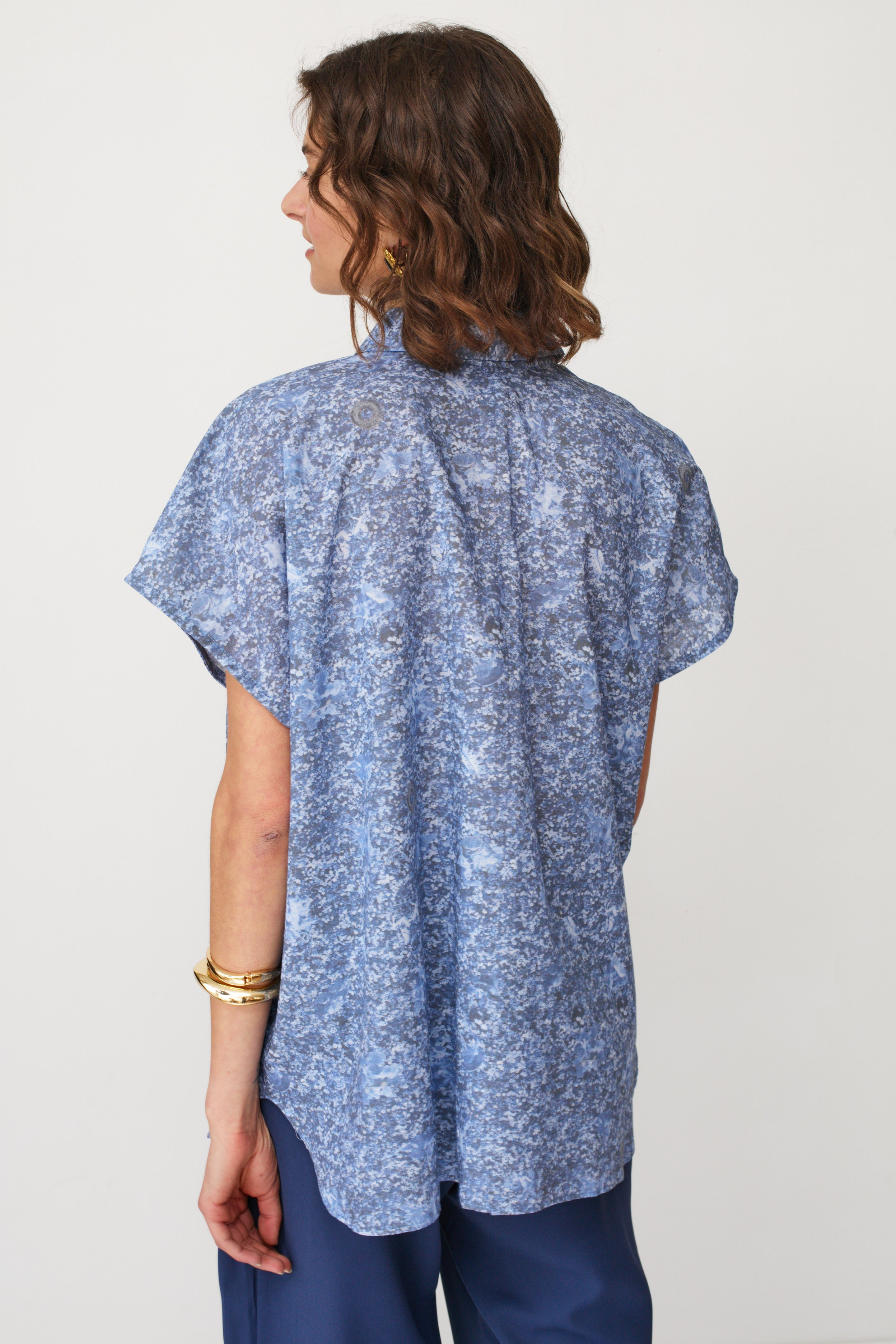 HOLI PTINTED SHIRT BLUE - NETANELLA DREAM FAIR