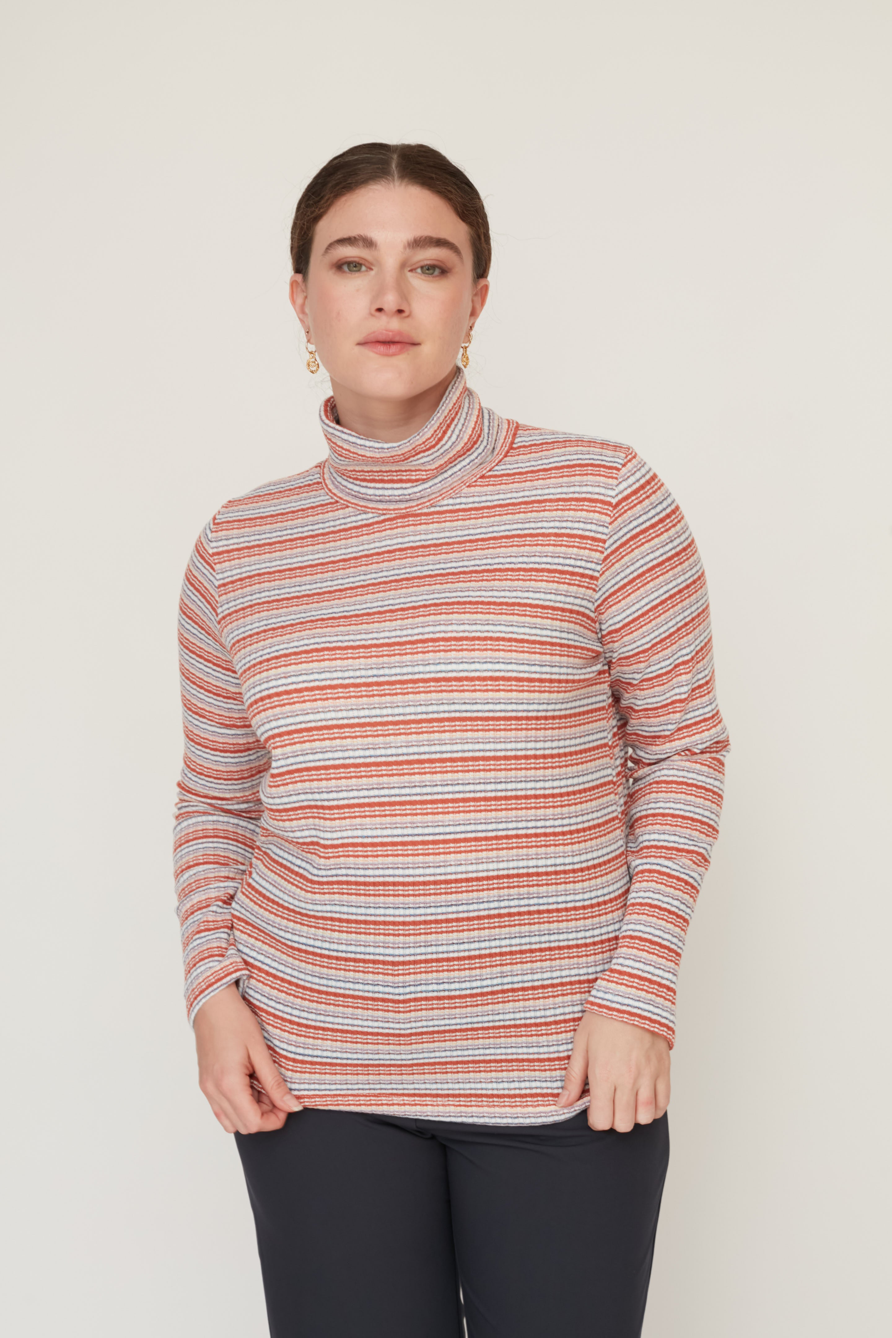 KING STRIPS TOP ORANGE