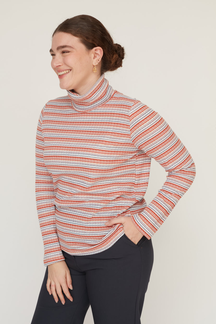 KING STRIPS TOP ORANGE