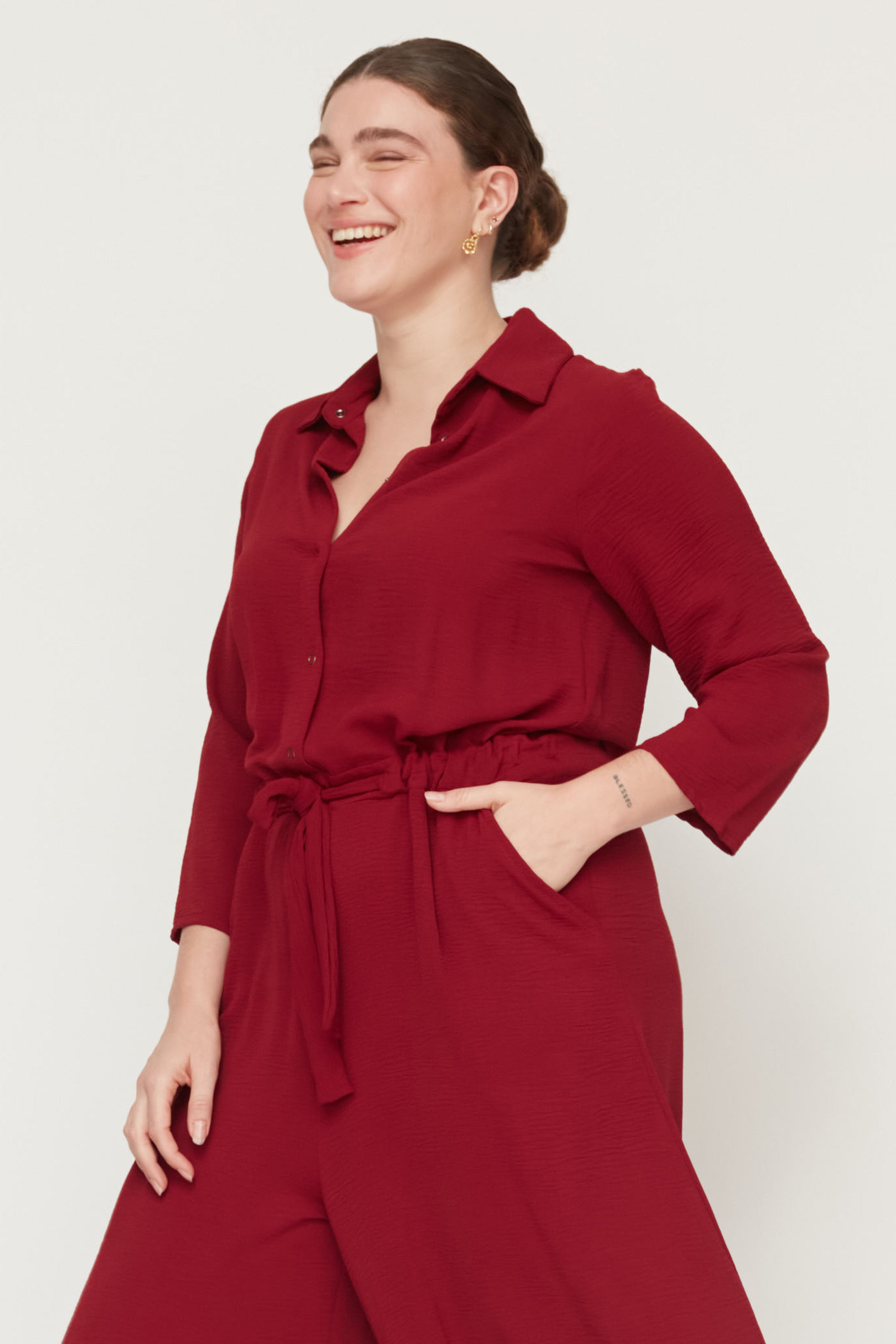 EVER JUMPSUIT BORDEAUX