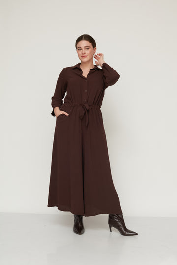 EVER JUMPSUIT DARK BROWN