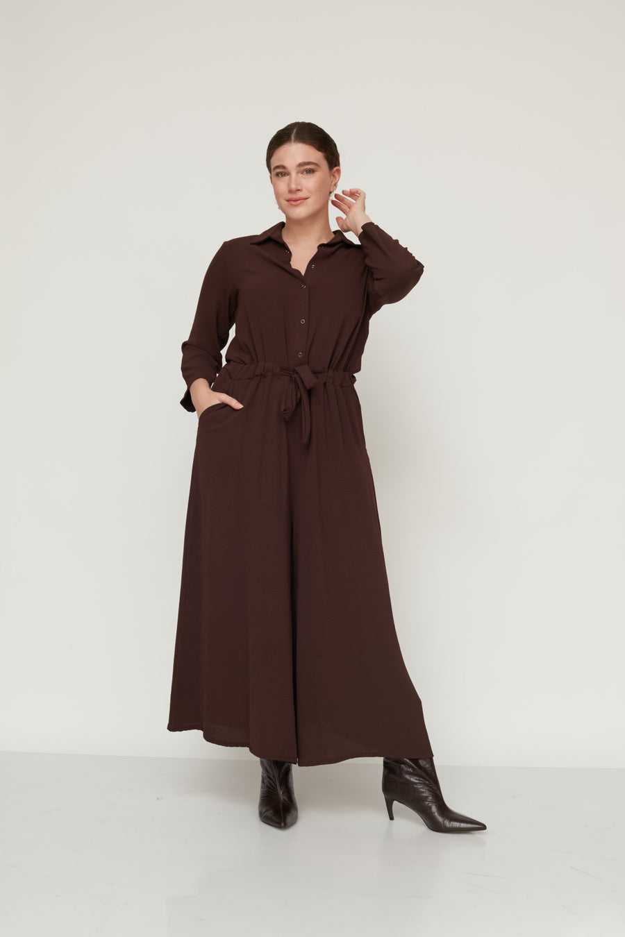 EVER JUMPSUIT DARK BROWN