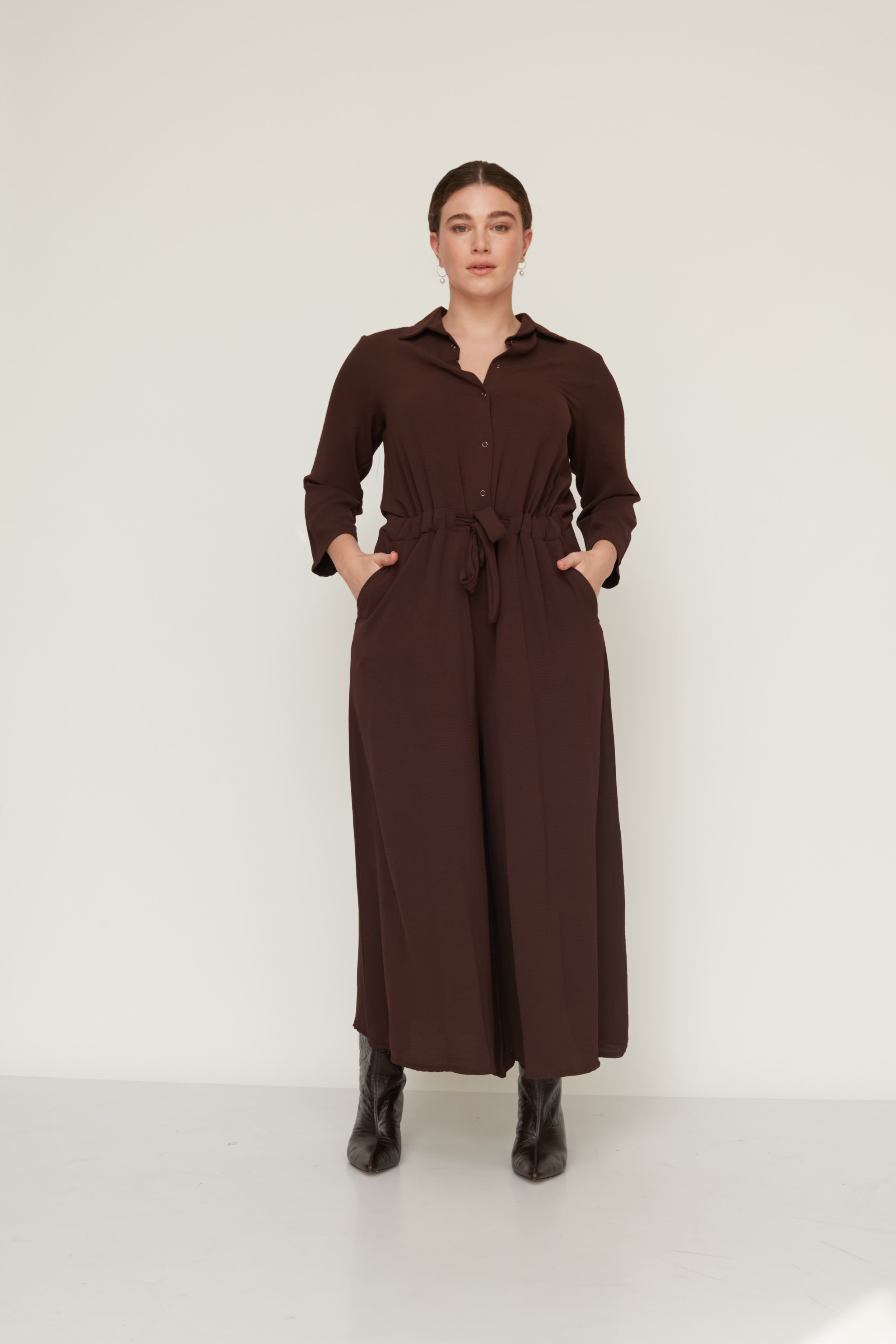 EVER JUMPSUIT DARK BROWN
