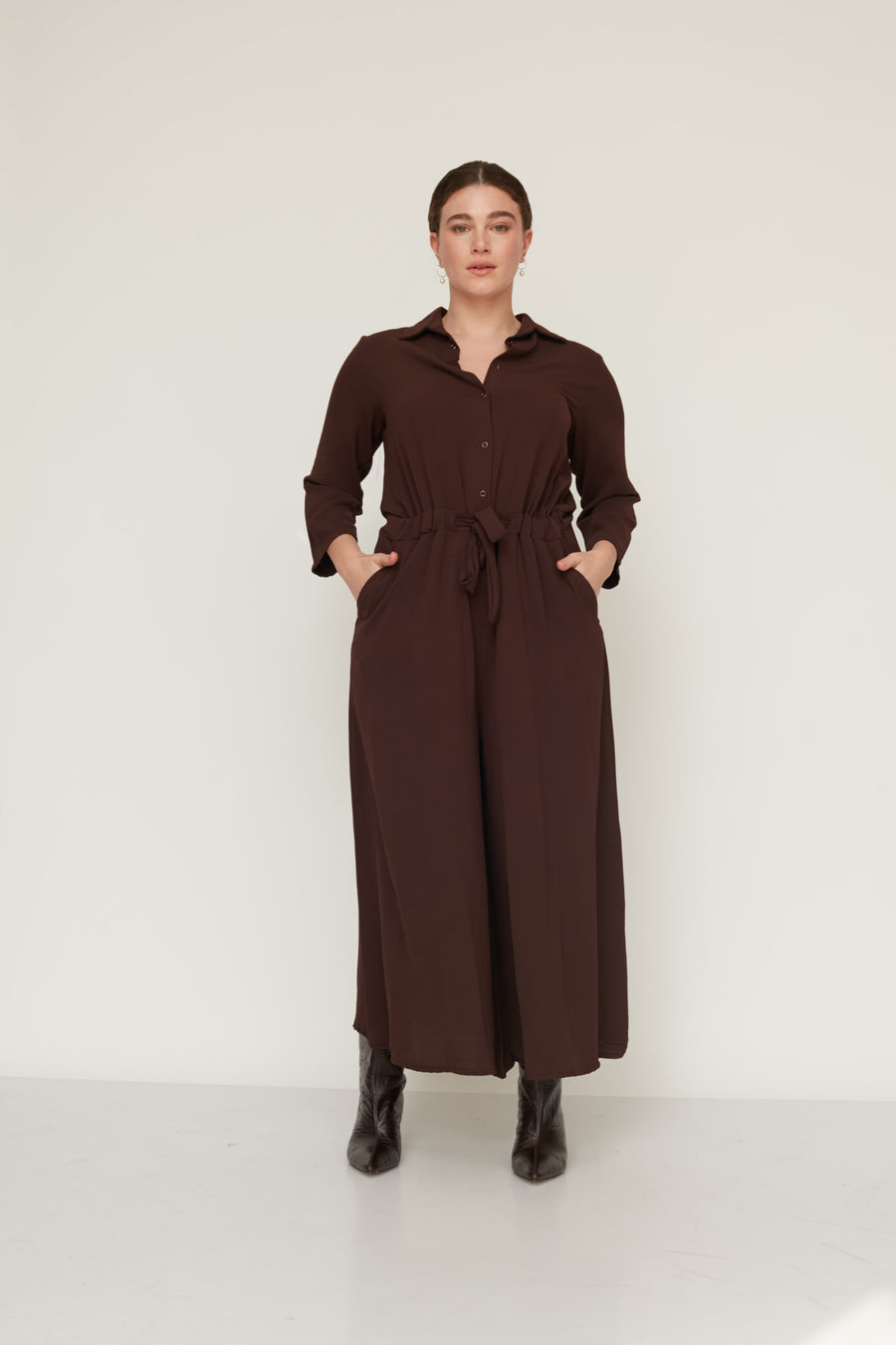 EVER JUMPSUIT DARK BROWN