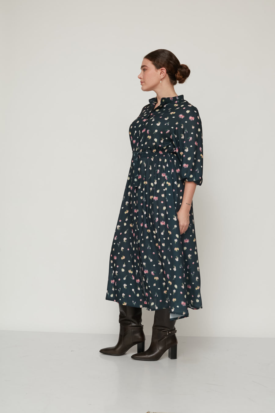 AURORA PRINTED DRESS BOTTLE GREEN